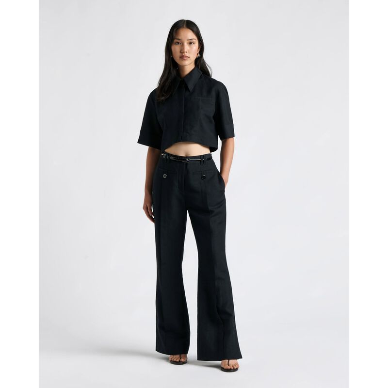 Cue Linen Blend Cropped Shirt image number 2
